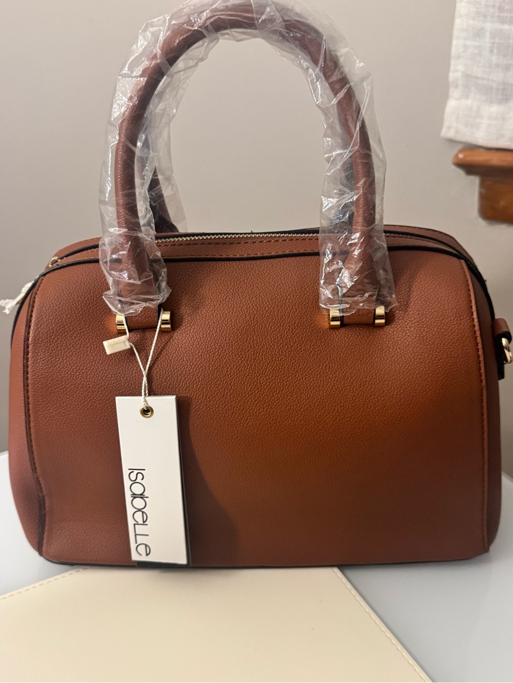 Isabelle Beautiful Brown Structured Dome Satchel Bag-NWT